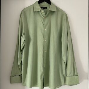 Banana Republic Fitted Green Long Sleeve Shirt